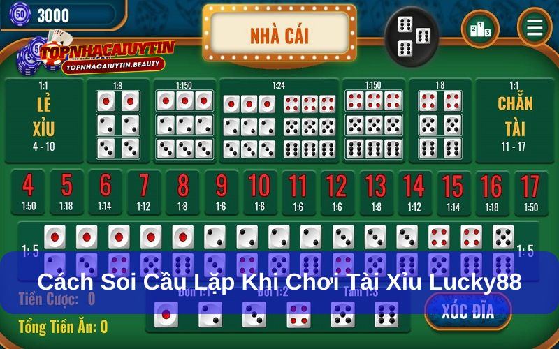 Bật mí những cách soi cầu tài xỉu Lucky88 dễ trúng lớn 5 Soi cầu lặp được nhiều người áp dụng trong tài xỉu Lucky88