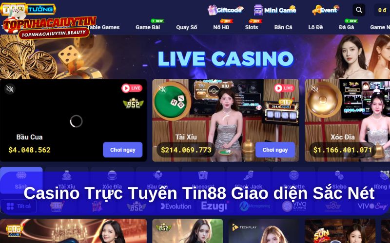 Tin88 – Nhà Cái Cá Độ Đa Dạng Và Bảo Mật Hàng Đầu 13 Casino trực tuyến tại Tin88 với giao diện HD sắc nét, chân thực