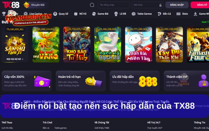 TX88 – Sảnh Nhà Cái Cá Cược Uy Tín Hàng Đầu Hiện Nay 8 Điểm nổi bật tạo nên sức hút của TX88