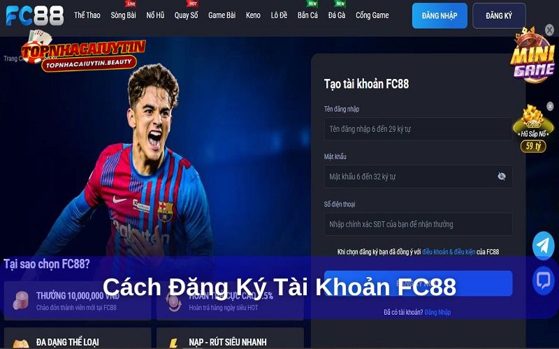 FC88 | Review Thương Hiệu Chất Lượng, Nên Trải Nghiệm 2025 9 Đăng ký FC88 thao tác nhanh gọn