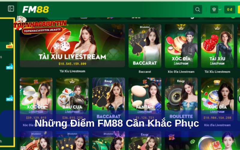 FM88 – Đánh giá Cổng Game Cá Cược Được Yêu Thích Nhất 2025 8 FM88 cần khắc phục một số nhược điểm