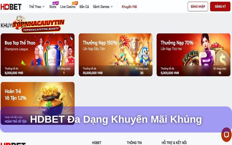 Đa dạng khuyến mãi tại nền tảng hấp dẫn các cược thủ