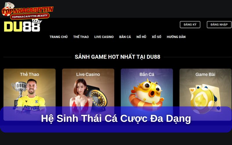DU88 – Nhà Cái Cá Cược Trực Tuyến Uy Tín Hàng Đầu Hiện Nay 7 Hệ sinh thái cá cược đa dạng