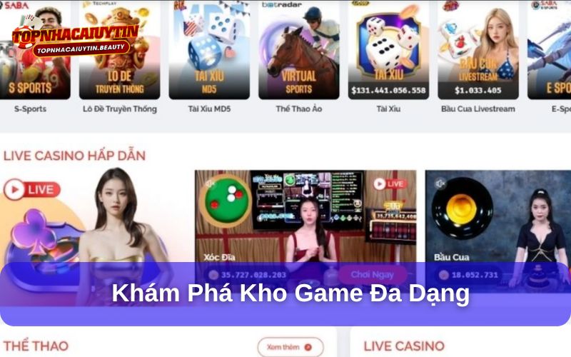Khám phá kho game đa dạng