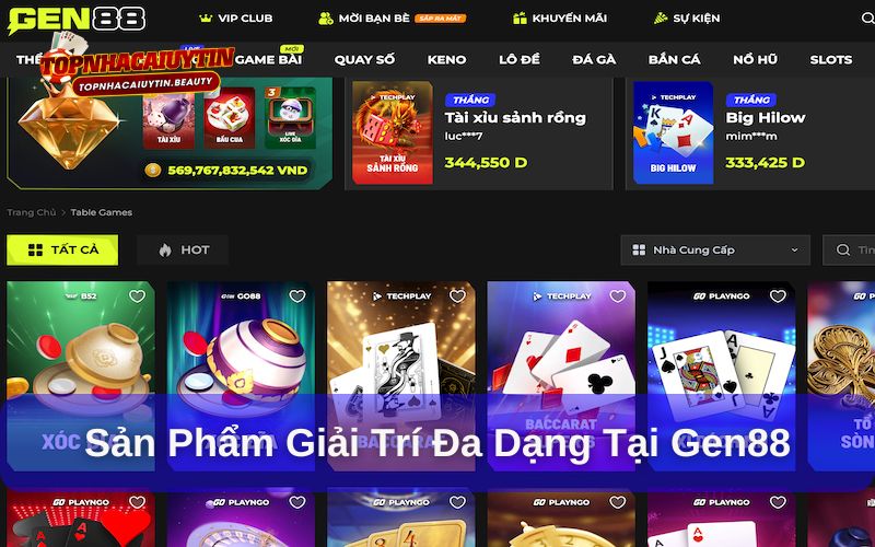 Review Gen88 - Sân Chơi Đặc Sắc Đến Từ Châu Âu 10 Sản phẩm giải trí, cá cược tại Gen88