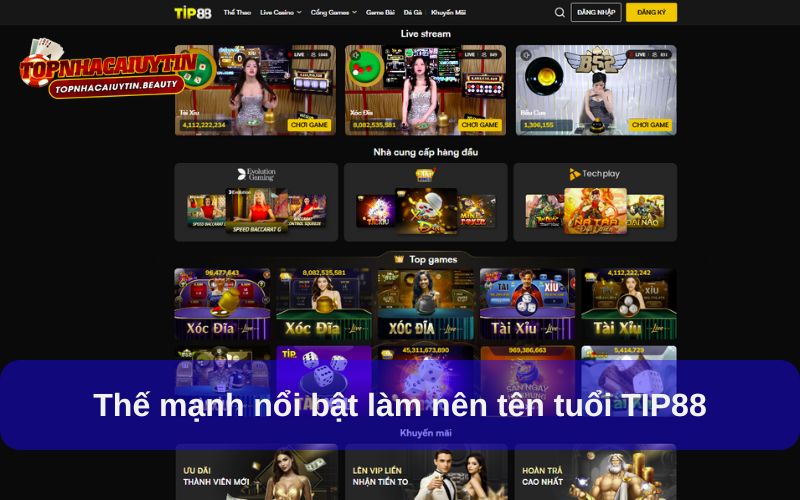 TIP88 - Trải Nghiệm Cá Cược Đa Dạng, Dễ Thắng, Thưởng Lớn 7 Thế mạnh nổi bật làm nên tên tuổi TIP88