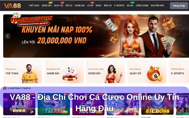 VA88 - Địa Chỉ Chơi Cá Cược Online Uy Tín Hàng Đầu