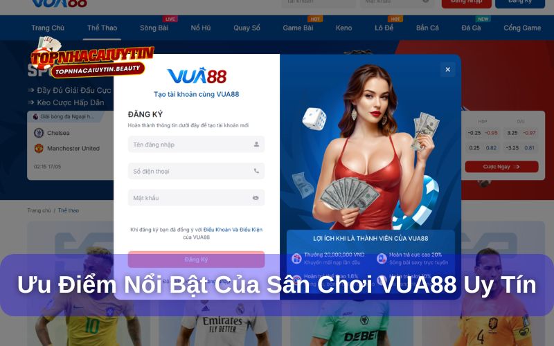 VUA88 – Đánh Giá Sân Chơi Cá Cược Trực Tuyến Xanh Chín 2025 9 VUA88 đem đến nhiều ưu điểm vượt trội