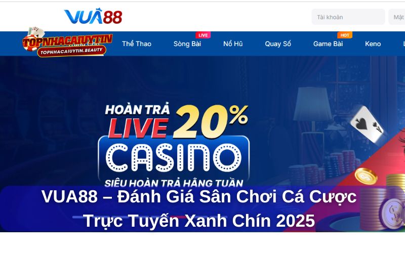 VUA88 – Đánh Giá Sân Chơi Cá Cược Trực Tuyến Xanh Chín 2025