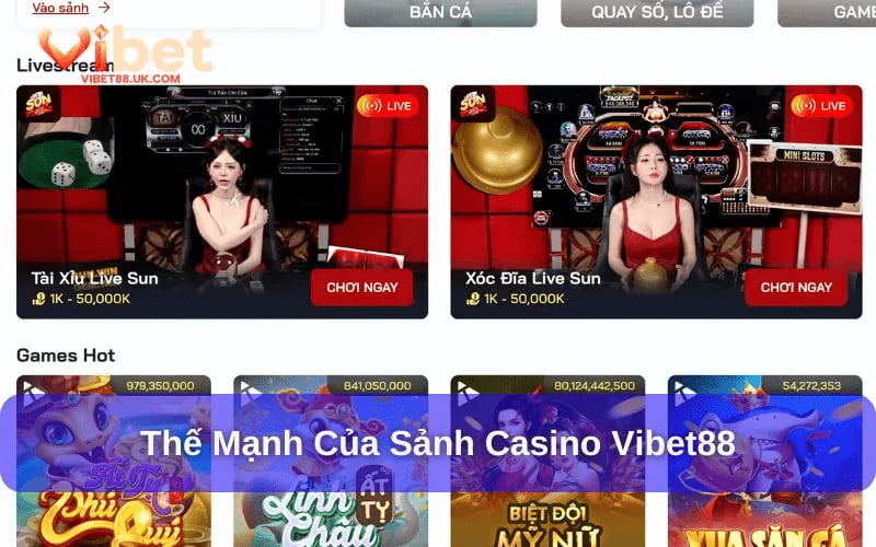 Khám phá thế giới giải trí đỉnh cao tại Casino Vibet88 6 Kho trò chơi tại Casino Vibet88